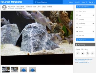 30 Best Aquarium 3D Prints – STL Files - 13. Textured Rock Cave - 3D Printerly