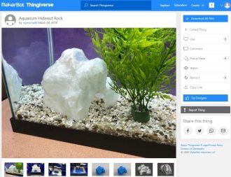 30 Best Aquarium 3D Prints – STL Files - 16. Hideout Rock - 3D Printerly
