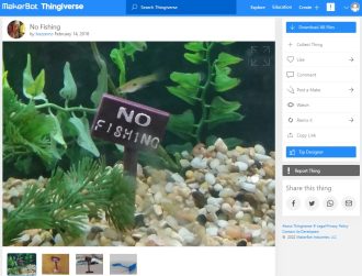 30 Best Aquarium 3D Prints – STL Files - 22. No Fishing - 3D Printerly