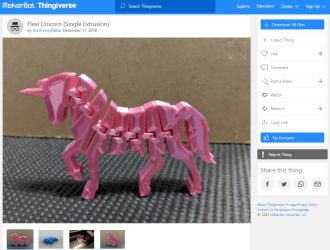 30 Best Articulated 3D Prints - 14. Flexi Unicorn - 3D Printerly