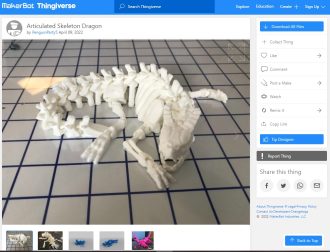 30 Best Articulated 3D Prints - 16. Skeleton Dragon - 3D Printerly