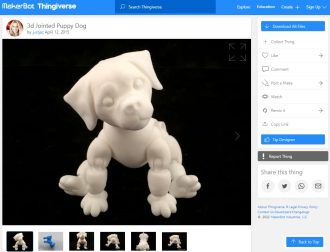 30 Best Articulated 3D Prints - 21. 3D Jointed Puppy Dog - 3D Printerly