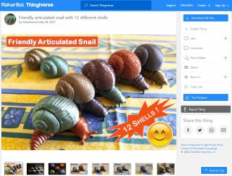 30 Best Articulated 3D Prints - 22. Friendly Articulated Snail - 3D Printerly