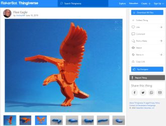 30 Best Articulated 3D Prints - 29. Flexi Eagle - 3D Printerly